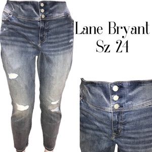 Lane Bryant sz 24 Women's Distressed Flex Magic Waistband Legging Jeans